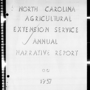North Carolina Agricultural Extension Service Annual Narrative Report, Vance County, NC