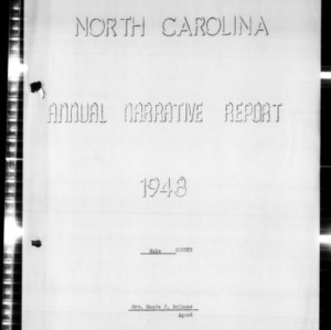 North Carolina Agricultural Extension Service Home Demonstration Agent Annual Narrative Report, Wake County, NC