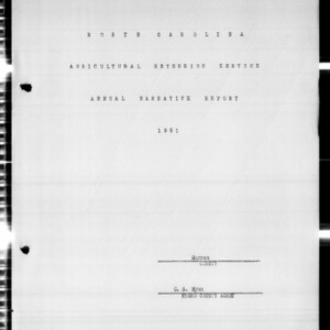 North Carolina Agricultural Extension Service Annual Narrative Report, African American, Warren County, NC