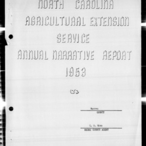 North Carolina Agricultural Extension Service Annual Narrative Report, African American, Warren County, NC