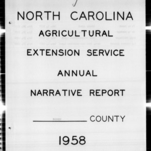 North Carolina Agricultural Extension Service Annual Narrative Report, Warren County, NC