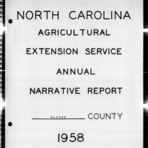North Carolina Agricultural Extension Service Annual Narrative Report, Warren County, NC