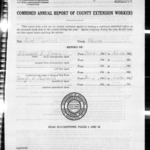 Combined Annual Report of County Extension Workers, Wayne County, NC
