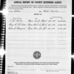 Annual Report of County Extension Agents, African American, Wilson County, NC