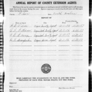 Annual Report of County Extension Agents, African American, Wilson County, NC