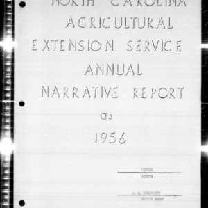 North Carolina Agricultural Extension Service Annual Narrative Report, Pender County, NC