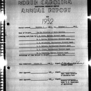North Carolina Agricultural Extension Service Annual Report, The Six Districts of North Carolina