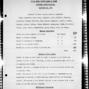 Statistical and Narrative Report of J.R. Sans, County Agent at Large Columbus, NC