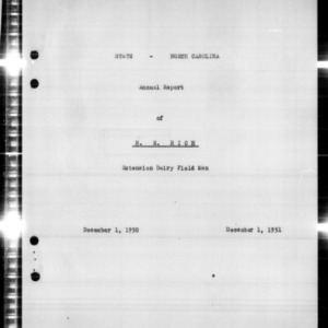 State - North Carolina, Annual Report of Extension Dairy Field Man