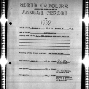 North Carolina Agricultural Extension Service, Annual Narrative Report for Dairy Production, African American