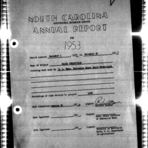 North Carolina Agricultural Extension Service, Annual Narrative Report for Dairy Extension, African American