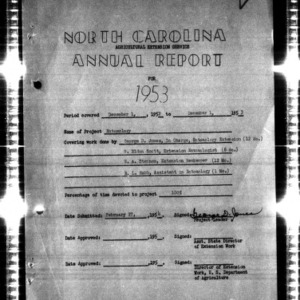 North Carolina Agricultural Extension Service, Annual Report of Extension Work in Entomology