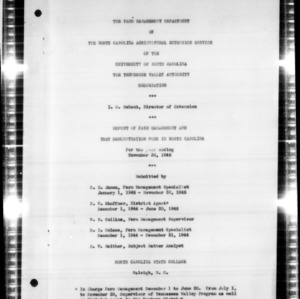 The Farm Management Department of the North Carolina Agricultural Extension Service, Report of Farm Management and Test Demonstration Work in North Carolina