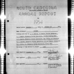 North Carolina Agricultural Extension Service, Annual Report of Poultry