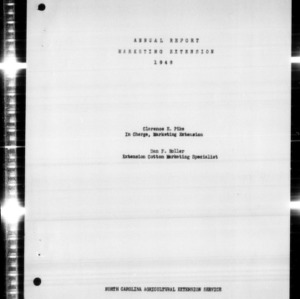 Annual Report of Marketing Extension, 1948