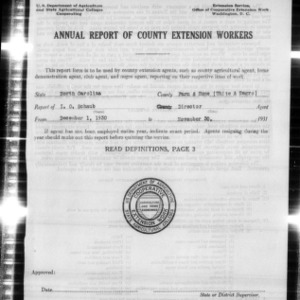 Annual Report of County Farm and Home Extension Workers, White and African American