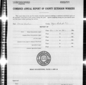 Combined Annual Report of County Extension Workers, African American District No. 2