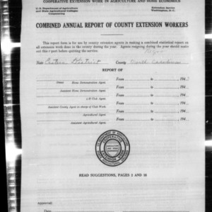 Combined Annual Report of County Extension Workers, North Carolina, Eastern District (African American)