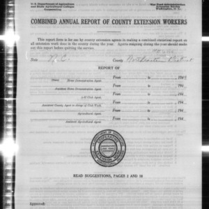 Combined Annual Report of County Extension Workers, North Carolina, Northeastern District (African American)
