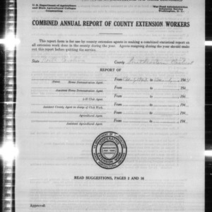 Combined Annual Report of County Extension Workers, North Carolina, Southeastern District (African American)