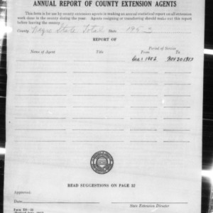 Annual Report of County Extension Agents, African American State Total, North Carolina, 1953