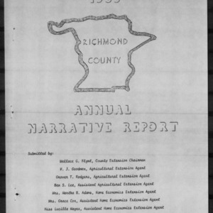 Annual Narrative Report, Richmond County Extension Service