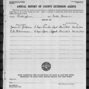 Annual Report of County Extension Agents, African American, Rockingham County, NC