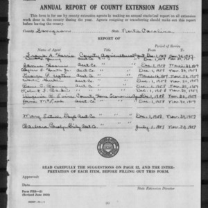 Annual Report of County Extension Agents, Sampson County, NC