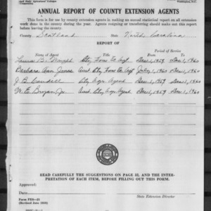 Annual Report of County Extension Agents, Scotland County, NC