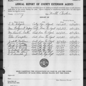 Annual Report of County Extension Agents, Surry County, NC