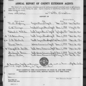 Annual Report of County Extension Agents, Swain County, NC