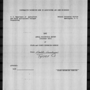 Annual Statistical Report of State and County Extension Workers, Tyrrell County, NC