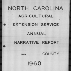 North Carolina Agricultural Extension Service Annual Narrative Report, Watauga County, NC