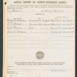 North Carolina Cooperative Extension Service Annual Reports. Pamlico County - Annual Report of County Extension Agents, 1958 Dec. 1 to 1959 Nov. 30, Part 2