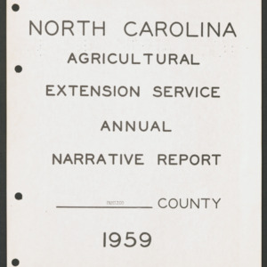 North Carolina Cooperative Extension Service Annual Reports. Pamlico County - Narrative Report, 1959
