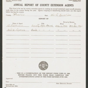 North Carolina Cooperative Extension Service Annual Reports. Pamlico County - Annual Report of County Extension Agents, 1960 Dec. 1 to 1961 Nov. 30, Part 1