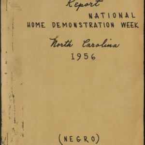 National Home Demonstration Week, African American, Report, 1956