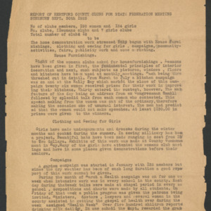Hertford County, Report for State Federation Meeting, 1925