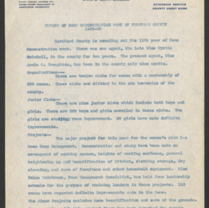 Hertford County, Report of Home Demonstration Work (1 of 3), 1929