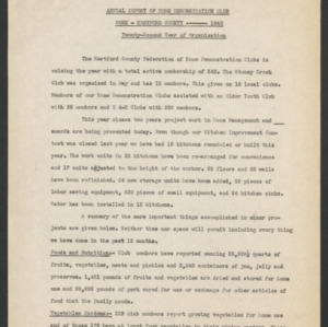 Hertford County, Report of Home Demonstration Work (3 of 3), 1940