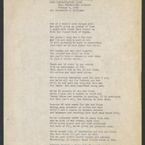Hertford County Report Poem by E.C. Holloman, 1943