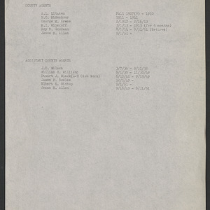 Cabarrus County: Agents List, 1954