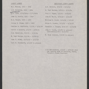 Davidson County: Agents List, 1958