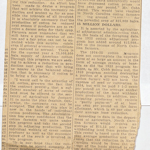 "The Charlotte Observer" Clippings 1932-1934