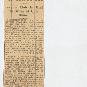 "Prizes Awarded for Farm Work in Rutherford", 1939 March