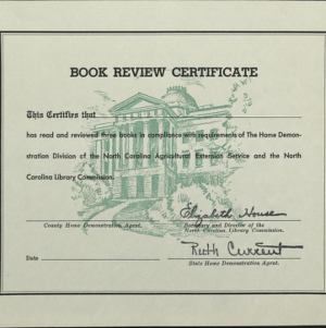 Book Review Certificates :: Administrative Records