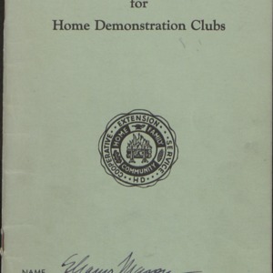 North Carolina Yearbook for Home Demonstration Clubs, 1960