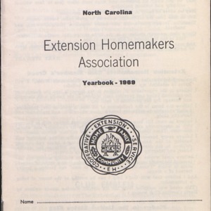 North Carolina Extension Homemakers Association yearbook, 1969