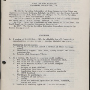 North Carolina Extension Homemakers Association, Inc., Officer's supplement, 1975