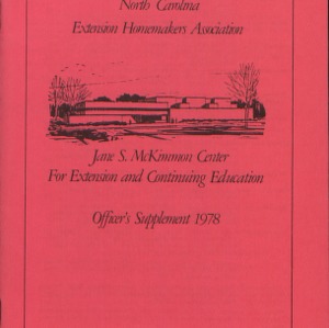 North Carolina Extension Homemakers Association, Officer's supplement, 1978